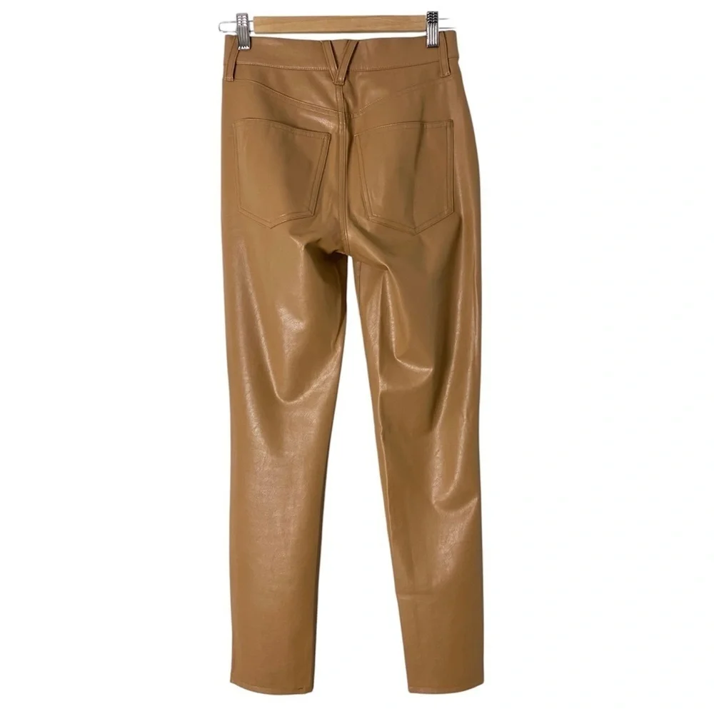Veronica Beard Ryleigh Slim Straight Vegan Leather Pants Size 24 Faux Leather